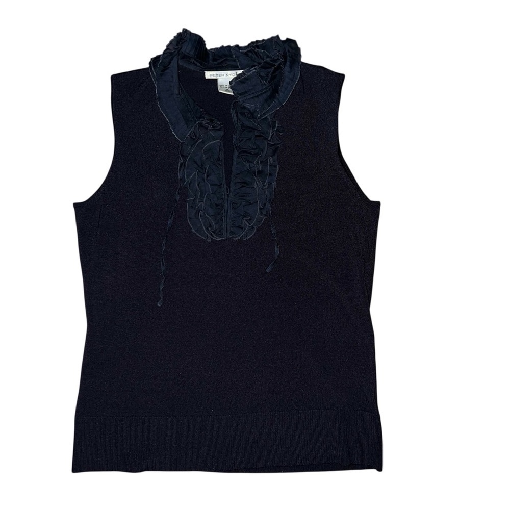 Peter Nygard black silk blend top size medium
